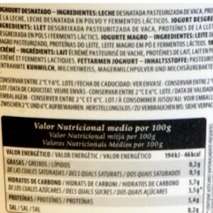 Pastoret Yogur Natural 0% Grasa Tarrina 500 G