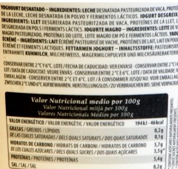 Pastoret Yogur Natural 0% Grasa Tarrina 500 G