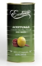 Excellencia Aceituna Manzanilla Rellena de Anchoa Excellence Lata 600 Gne (1450 G)