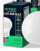 V-Tac Bombilla LED E27 Cáliente, 3000K