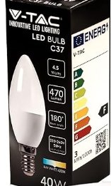 V-TAC Bombillas LED C37 470 Lumen 4000K